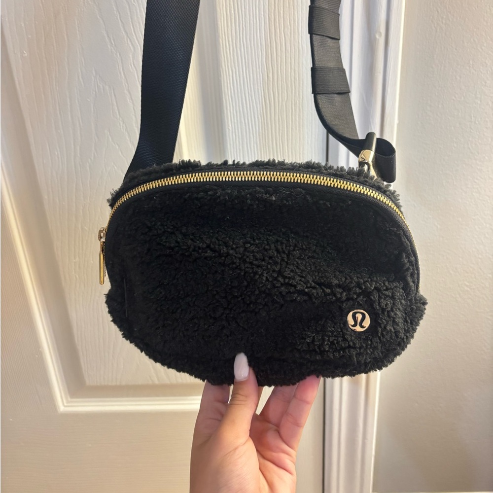Lululemon Athletica Black Plush Crossbody Bag